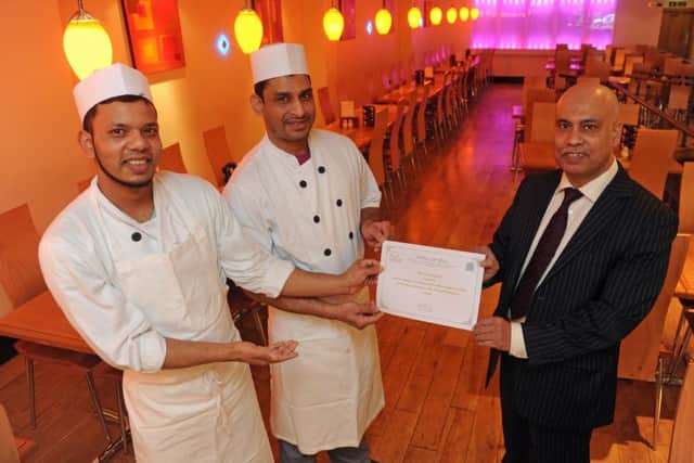 Cafe Tusk chefs Anam Uddin, Pinak Kantideb and proprietor Ahmed Mosud.Picture: Ian Hargreaves  (160338-1)