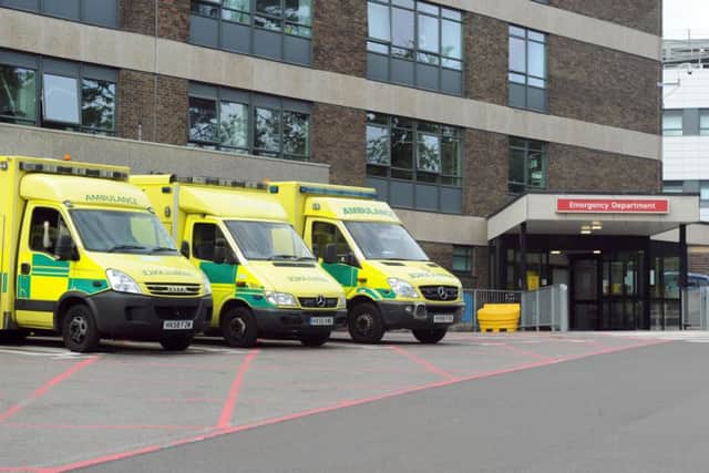 Ambulances outside Queen Alexandra Hospital
