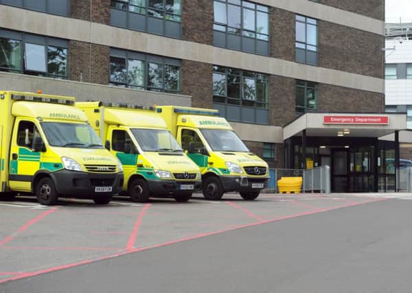 Ambulances outside Queen Alexandra Hospital