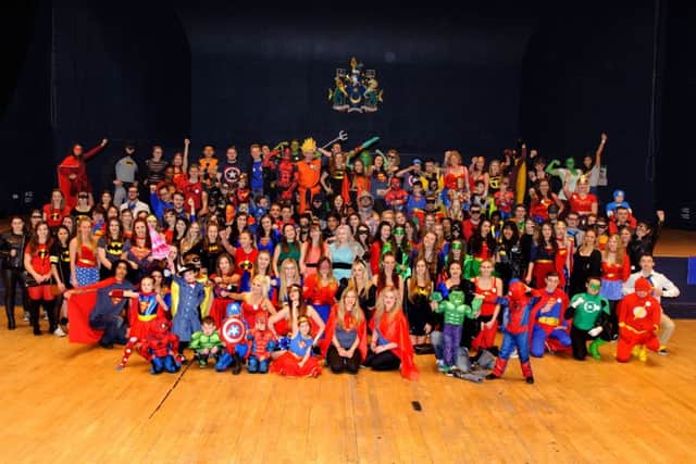 The superhero record attempt at the Guildhall in Portsmouth Picture: Allan Hutchings (160382-022)
