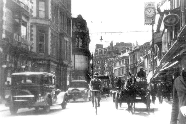 A view just south of the Lake Road junction with H Samuel on the right. The cafe on the left became the poular Black Cat restaurant in the 1950s and 60s.