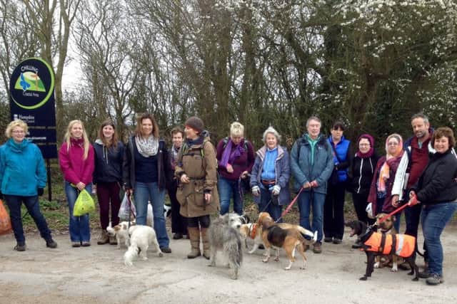 LEADING THE WAY Some of the walkers and dogs taking part last year