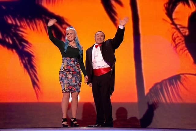 Trudy Nelson from Portsmouth with her Take Me Out date Jon Jang Picture: Thames Television