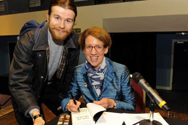 Rob Scammell from Baffins with  author Pauline Rowson Picture: Malcolm Wells (160305-9670)