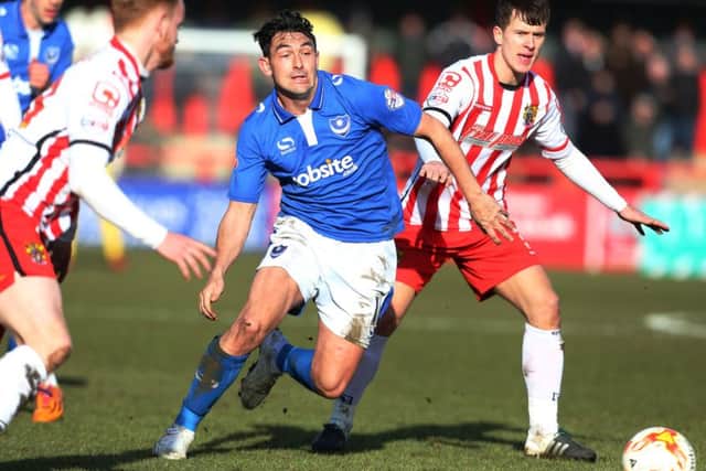 Gary Roberts made a welcome return to the Pompey starting XI at Stevenage Picture: Joe Pepler