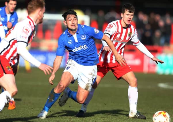 Gary Roberts made a welcome return to the Pompey starting XI at Stevenage Picture: Joe Pepler