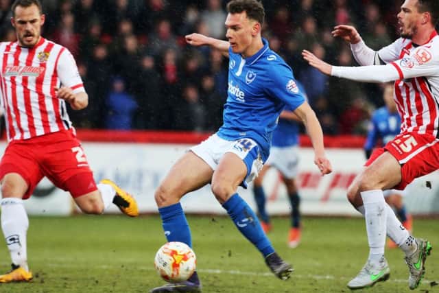 Kal Naismith scored his maiden Pompey goal against Stevenage Picture: Joe Pepler
