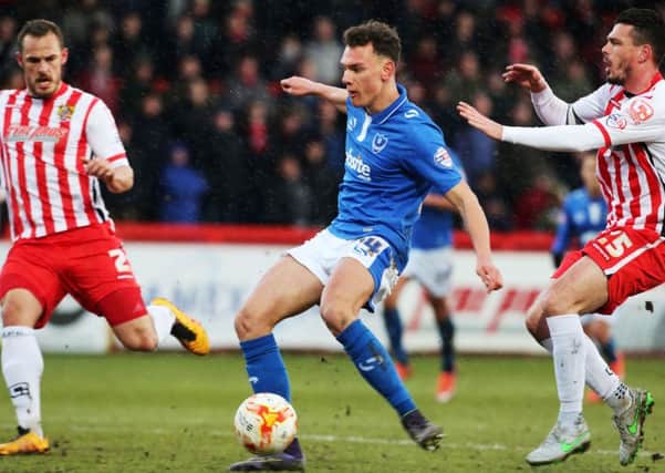 Kal Naismith scored his maiden Pompey goal against Stevenage Picture: Joe Pepler