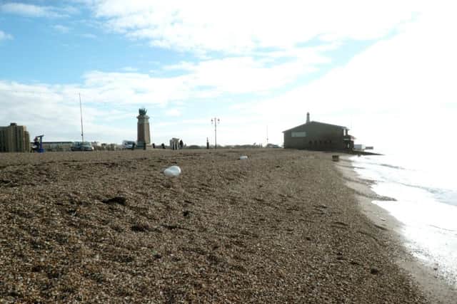 A similar position on Southsea beach today