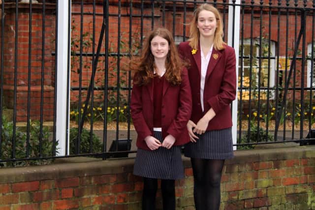 BY DESIGN Rachel Barham, left, and Chloe Wildsmith will participate in the finals on Monday