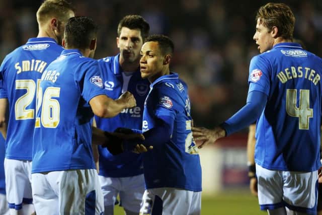Kyle Bennett praised Adam Webster and the Pompey defence. Picture: Joe Pepler