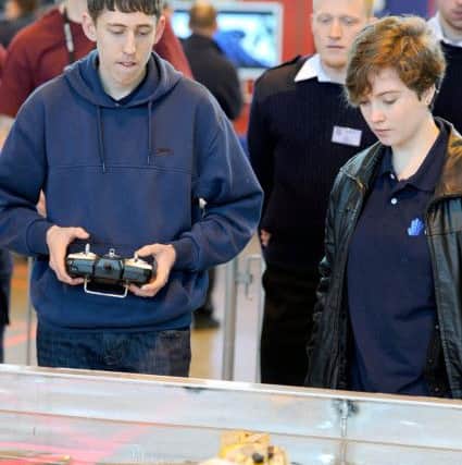 Dan Bavister, 16, left, and Charlie Greenhow, 16, from team HMS Apologies from South Wiltshire UTC