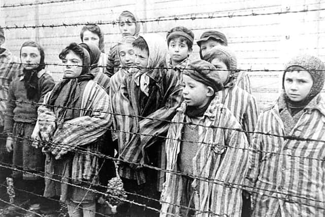 CHILLING Child survivors at Auschwitz