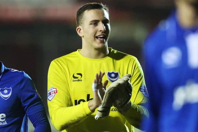 Pompey goalkeeper Ryan Fulton   Picture: Joe Pepler