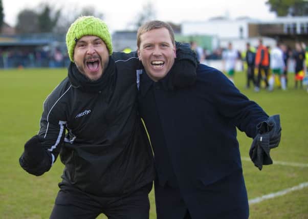 Bognor coach Darin Killpartrick and boss Jamie Howell    Picture: Tommy McMillan