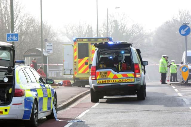 The scene of the accident on the A32 yesterday Picture: Jason Kay