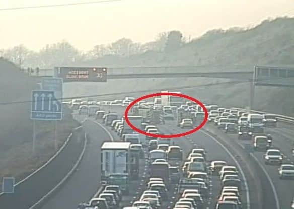 Crash on M27 between Fareham and Portsmouth