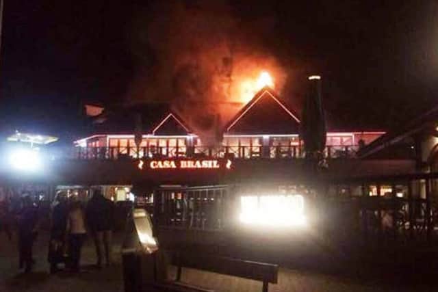 The fire at Casa Brasil in Port Solent on Saturday PHOTO: Heidi Baker