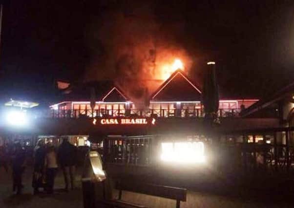 The blaze at Casa Brasil in Port Solent last night    PHOTO: Heidi Baker