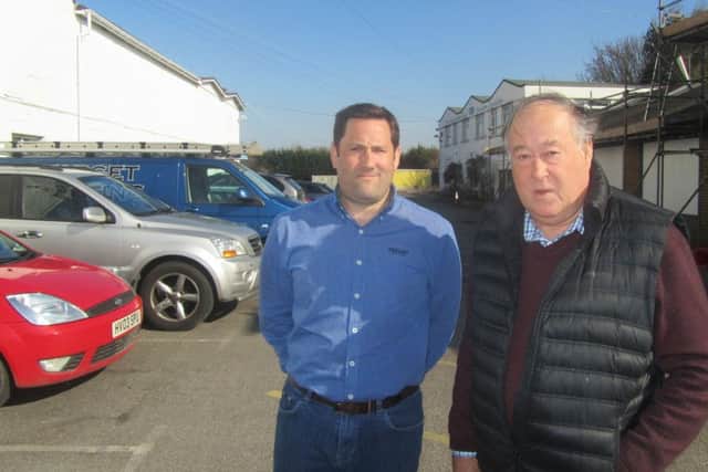 Matthew Walker and his father Anthony Walker, who run Bentley Walker on Hayling Island, at the old Pullingers site in Elm Grove which is earmarked for development