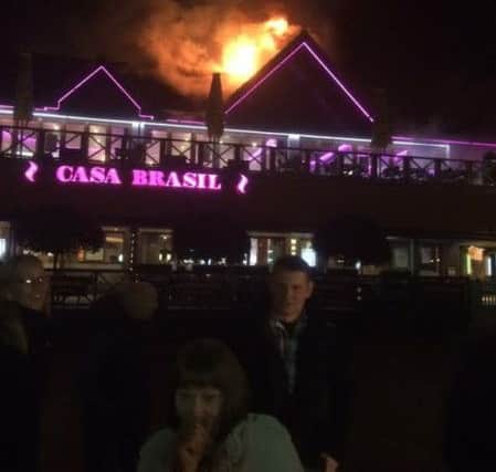 The fire on the roof of Casa Brasil at Port Solent on Saturday night   Picture: Keith Hooper