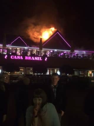 The fire on the roof of Casa Brasil at Port Solent on Saturday night   Picture: Keith Hooper