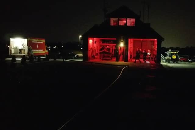 Gosport Lifeboat Station was home to Hampshire Fire & Rescue Maritime Incident Support on Monday night after a fire on Spitbank Fort