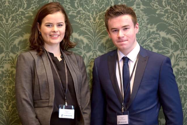 LEGAL EAGLES Charlotte Jose and Ryan Pledge at the awards ceremony in London