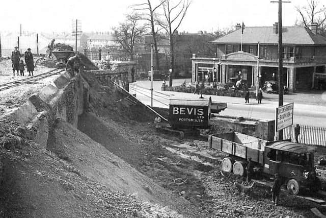 Demolition of the Hilsea Lines tunnels, London Road after the First World War