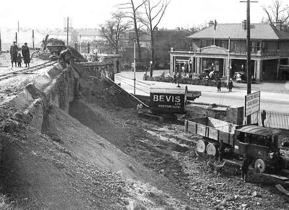 Demolition of the Hilsea Lines tunnels, London Road after the First World War
