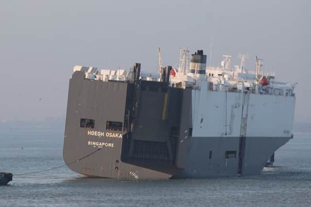 The Hoegh Osaka being towed into Southampton Dock from the Solent
Picture: Jason Kay