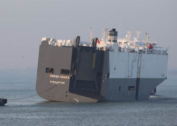 The Hoegh Osaka being towed into Southampton Dock from the Solent

Picture: Jason Kay