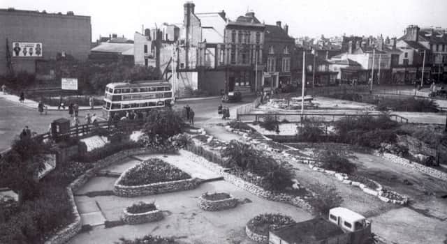 A smartened-up bombsite in Southsea. The bus is in Osborne Road and this site is now Debenhams.