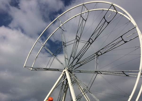 The main part of the Solent Wheel is put up at Clarence Pier