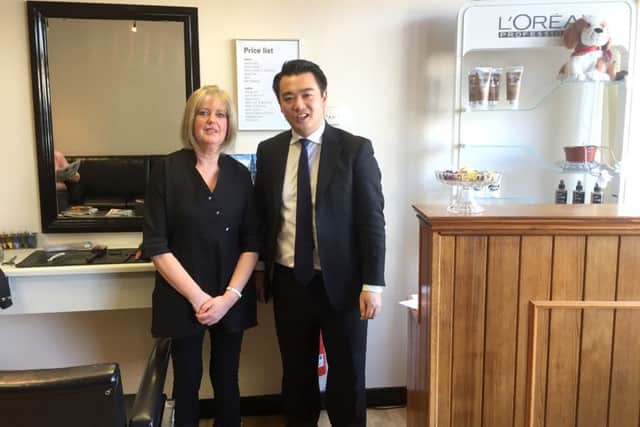 Salon owner Julie Parham is backing MP Alan Maks Havant Small Business Awards