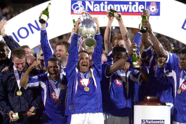 Pompey celebrate their league title in 2003. Picture: Steve Reid (032070-39)
