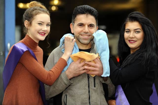 From left: Marley Cooper, Ali Salih, the owner of Fareham Hand Car Wash and Mari-Jade Cooper
Picture: Malcolm Wells (160124-5524)