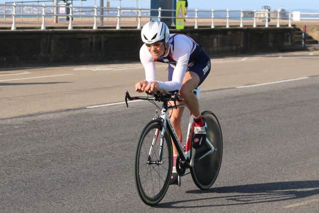 Neil Collins in duathlon action. Picture: David Brawn