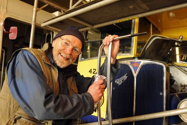 John Bramble (66), working on a set of seat top rails