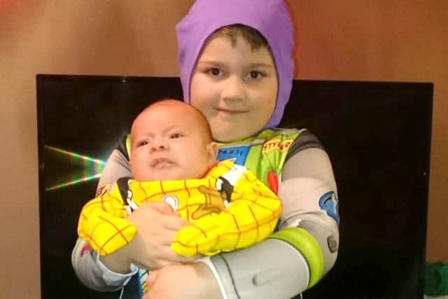 Thanks to Chipster Vinni-Jay for sending in this lovely picture of him as Buzz Lightyear and his brother Wesley-Jay as Woody. I love it.