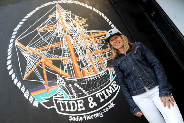 The HMS Warrior mural outside the Play Dead Gallery