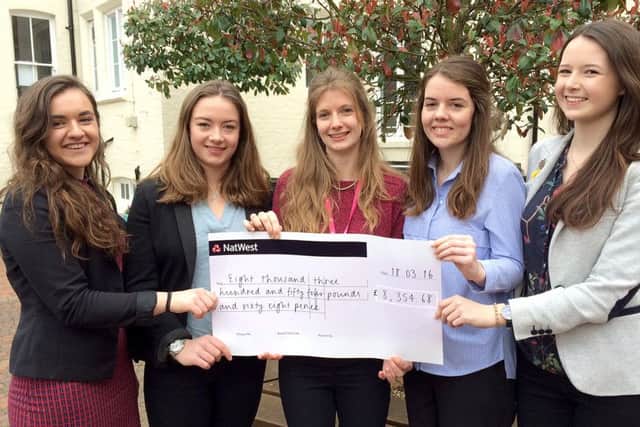 l to r: Anna Mackay, Head Girl, 18, Daisy Turnbull, Deputy HG, 17, Miss Olivia Miller, Development Assistant, Camfed, Lara Bird, Deputy HG, 17 and Blythe Scoates, Deputy HG, 18
Picture: Lucinda Webb