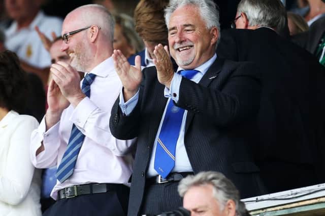 Pompey Supporters Trust chairman Ashley Brown, left, with club chairman Iain McInnes