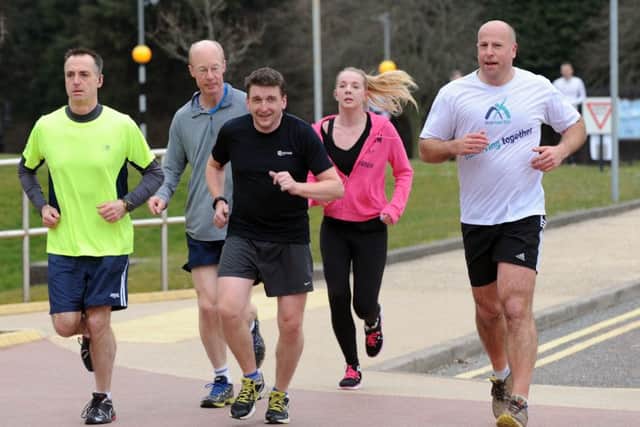 Staff from businesses based at Langstone Technology Park ran around the site during their lunch break for Sport Relief