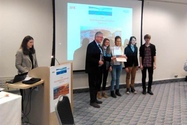 Havant Sixth Form College students receive their prize
