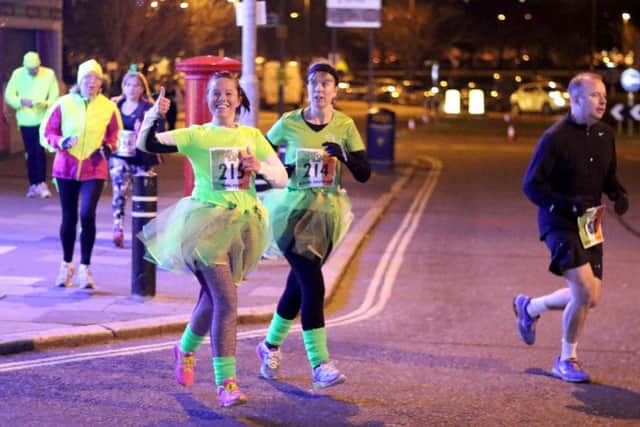 Gabi Read, 215, and Alison Southwell, 214, ran the 5k. Picture: Dave Brawn