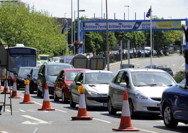 Queues at the 

Rudmore Road Roundabout in Portsmouth in 2013 after roadworks caused long delays throughout the city