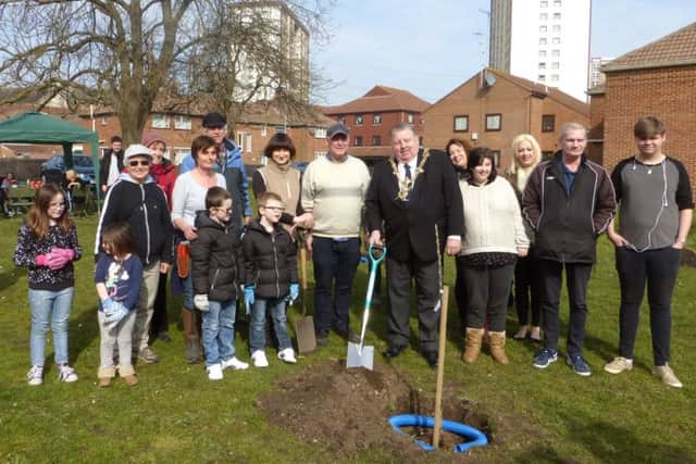 The mayor of Portsmouth planted the first tree at Cornwallis Crescent Community Orchard