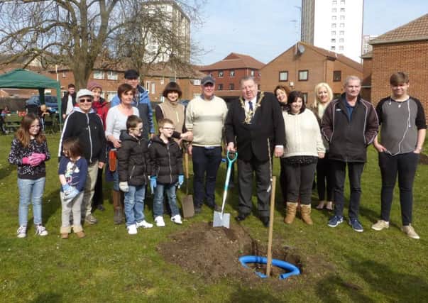 The mayor of Portsmouth planted the first tree at Cornwallis Crescent Community Orchard