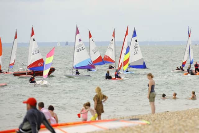 Stokes Bay has lovely views across the Solent